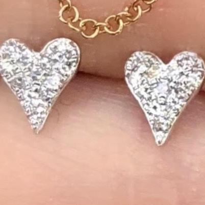 Elongated Diamond Heart Studs - Nina Segal Jewelry