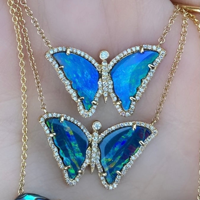 Opal Butterfly Baby Diamond Necklace - Nina Segal Jewelry
