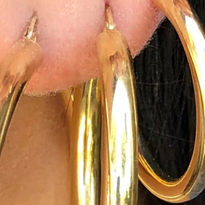 1.5" 4MM Thick Gold Hoops - Nina Segal Jewelry