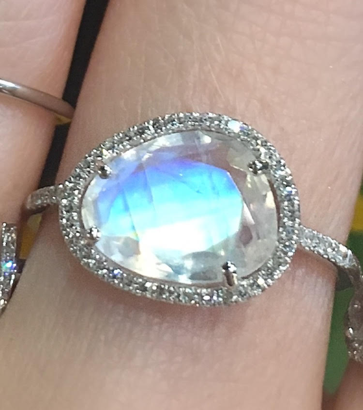 Organic Moonstone Diamond Ring - Nina Segal Jewelry