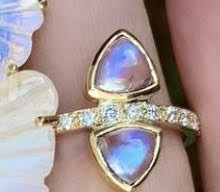 Moonstone Double Trillion Half Diamond Eternity - Nina Segal Jewelry