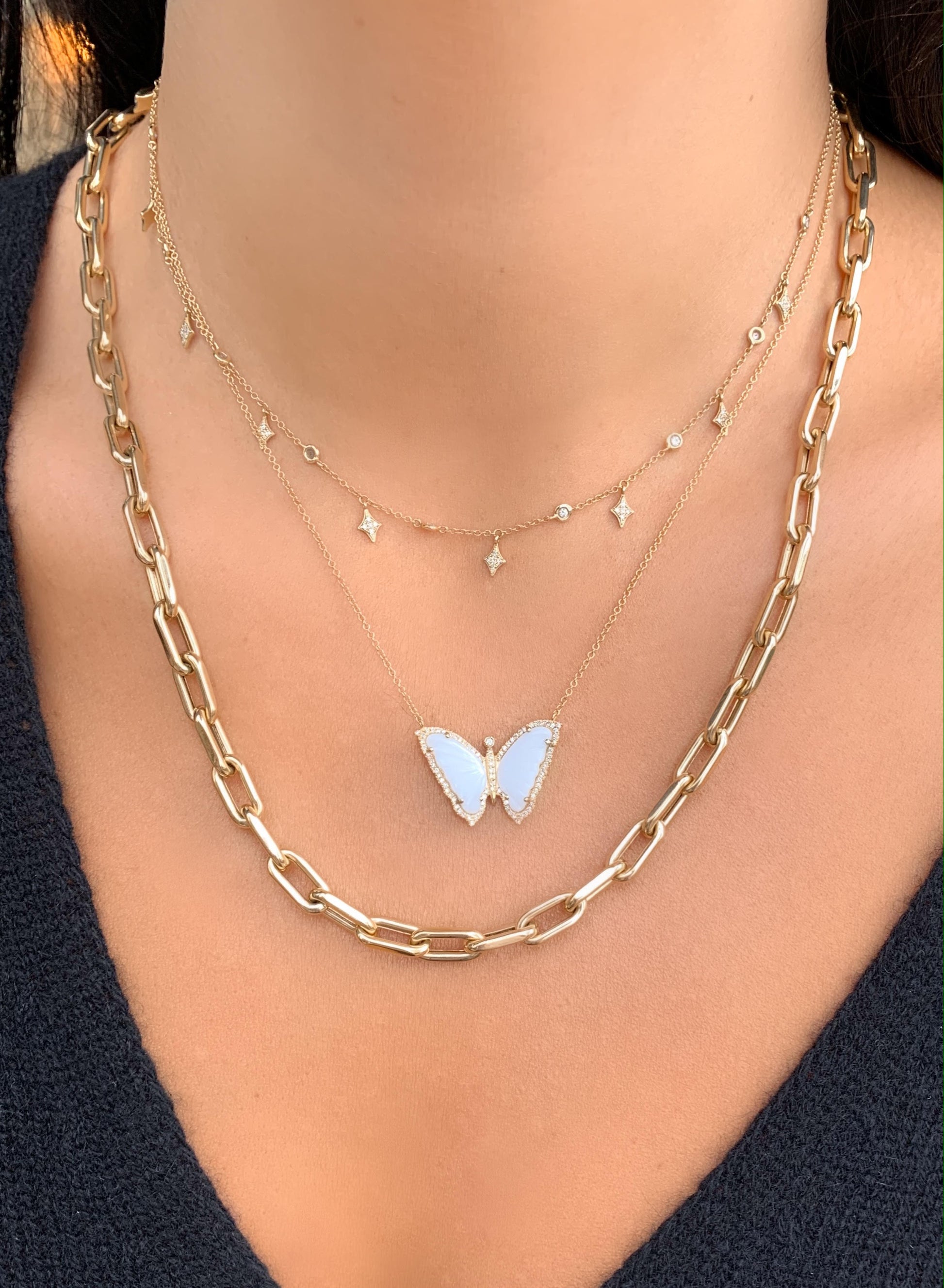 14K Solid 18.9 Gram Paper Clip Chain Necklace - Nina Segal Jewelry