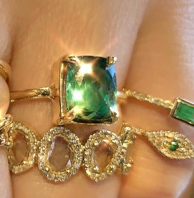 Blue Green Tourmaline Ring - Nina Segal Jewelry