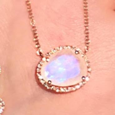Organic Shape Moonstone Diamond Necklace - Nina Segal Jewelry