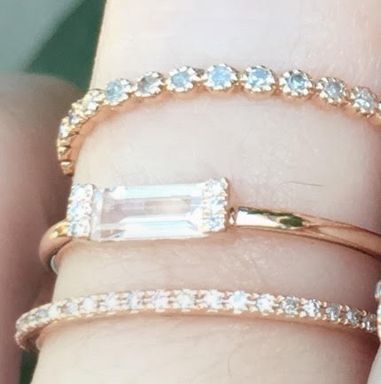 White Topaz Baguette Stacker Ring - Nina Segal Jewelry