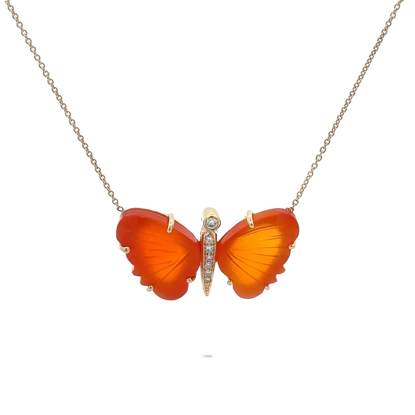 Medium Carnelian Necklace Butterfly