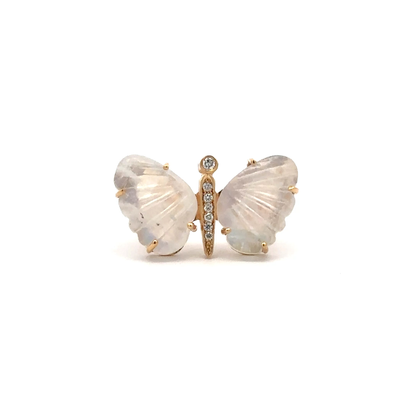 Medium Moonstone Butterfly Ring