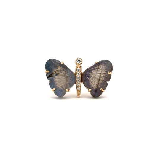 Medium Labradorite Butterfly Ring