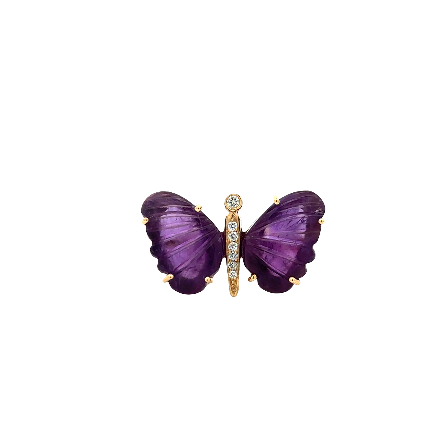 Medium African Amethyst Butterfly Ring