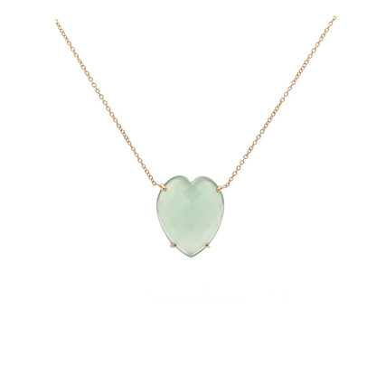 Chalcedony Faceted Heart Necklace