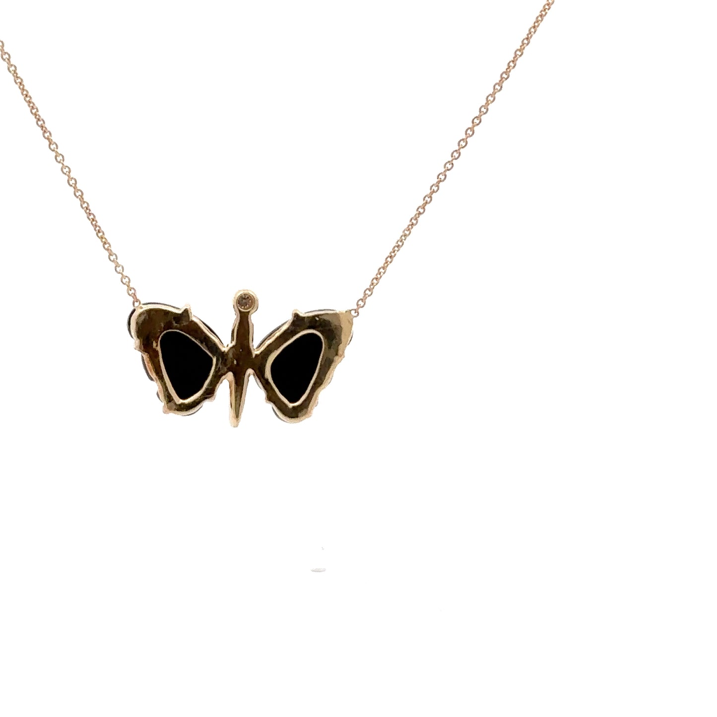 Small Black Onyx Butterfly Necklace