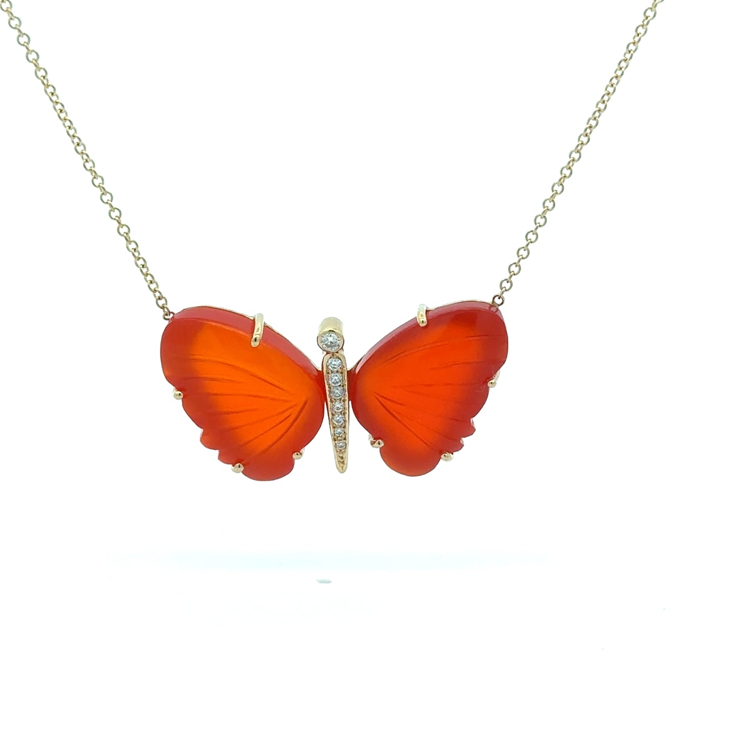 Large Carnelian Butterfly Necklace