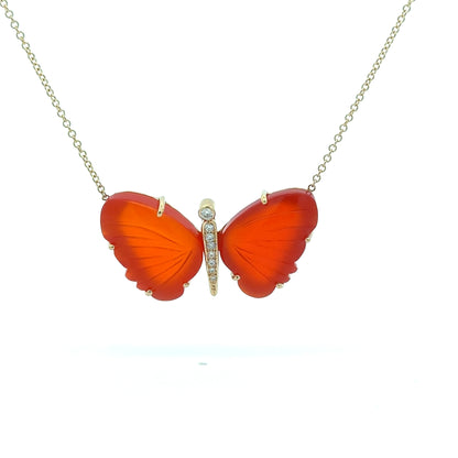 Large Carnelian Butterfly Necklace