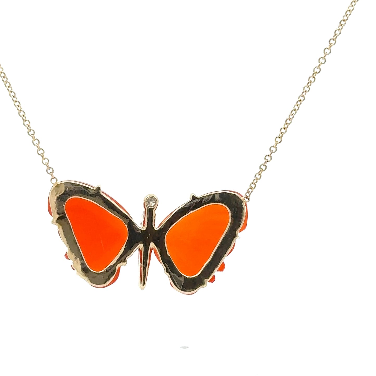 Large Carnelian Butterfly Necklace
