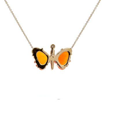 Small Carnelian Butterfly Necklace