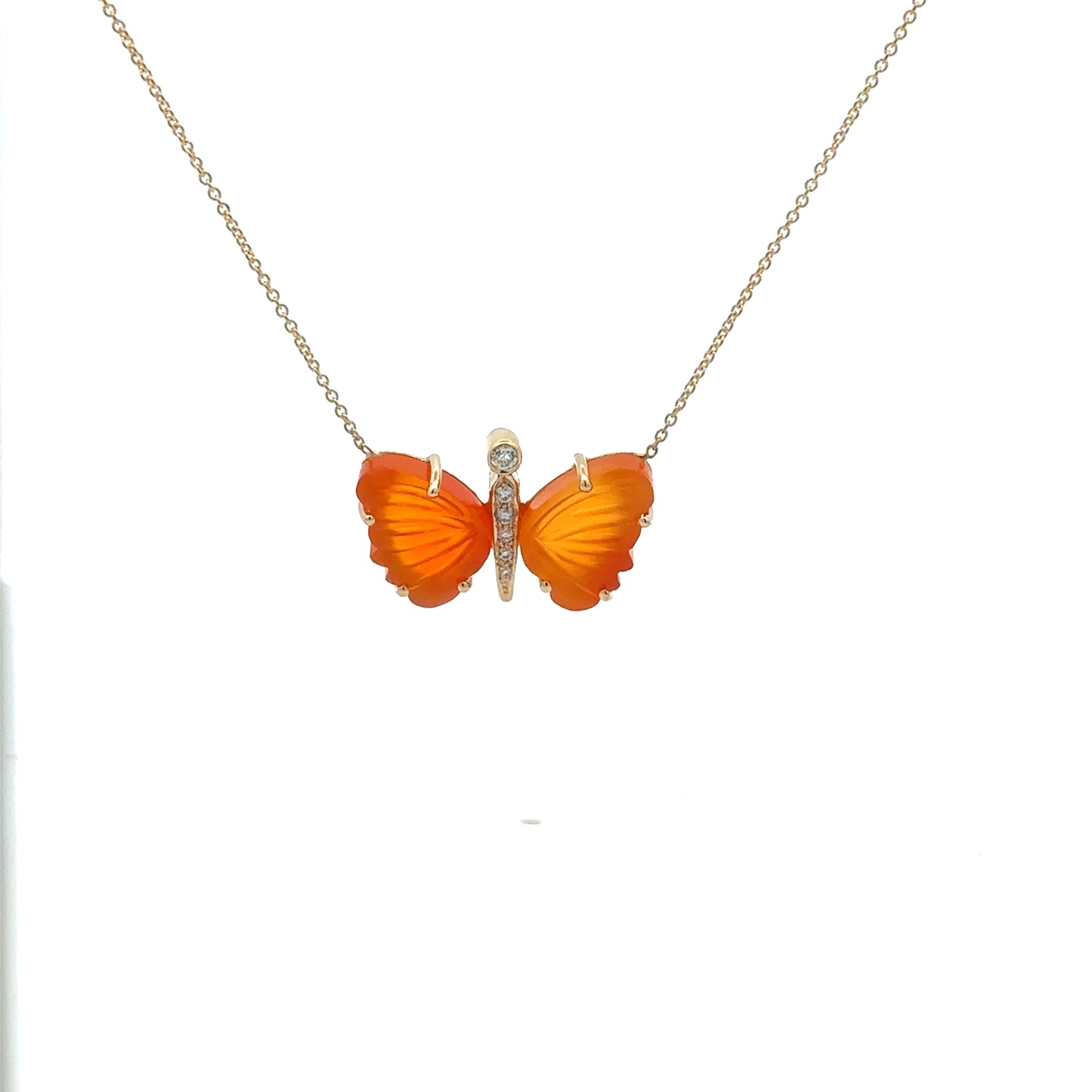 Small Carnelian Butterfly Necklace