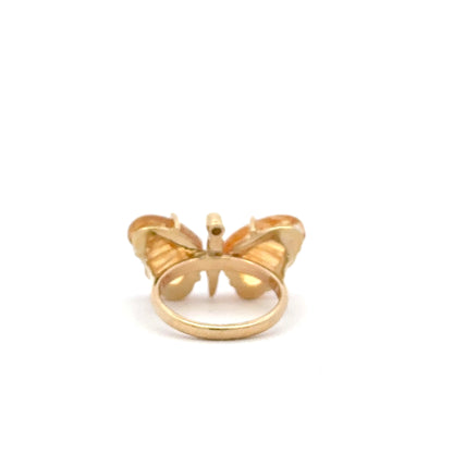 Medium Citrine Butterfly Ring