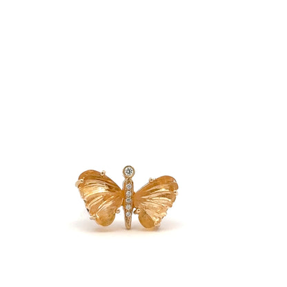 Small Citrine Butterfly Ring