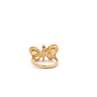 Small Citrine Butterfly Ring