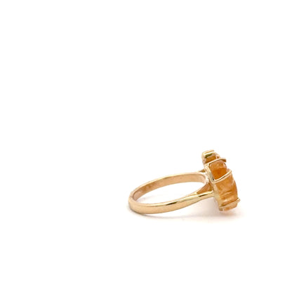 Small Citrine Butterfly Ring