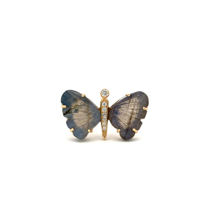 Medium Labradorite Butterfly Ring