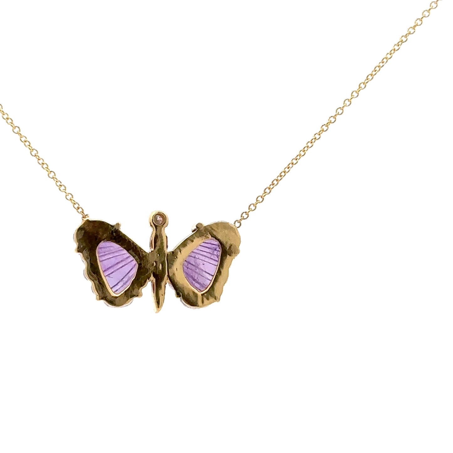 Small African Amethyst Butterfly Necklace
