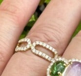Long Oval Pave Chain Ring