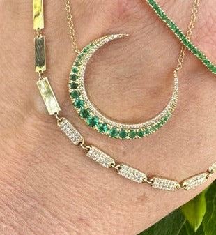 7 Diamond Bar Necklace
