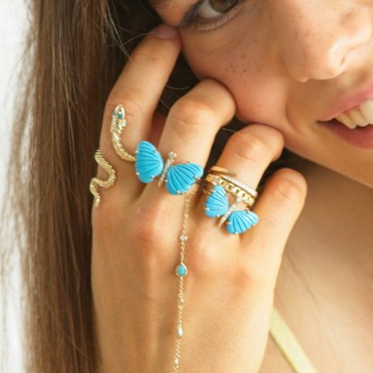 Medium Turquoise Butterfly Ring