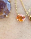 Oval Orange Sapphire Gem Candy Necklace