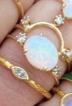 Opal Diamond Ring