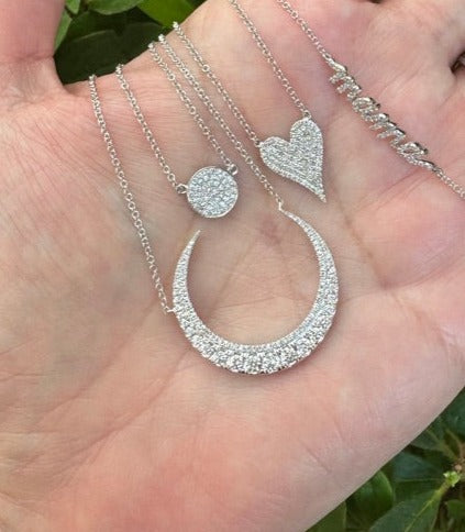 Diamond Crescent Moon Necklace