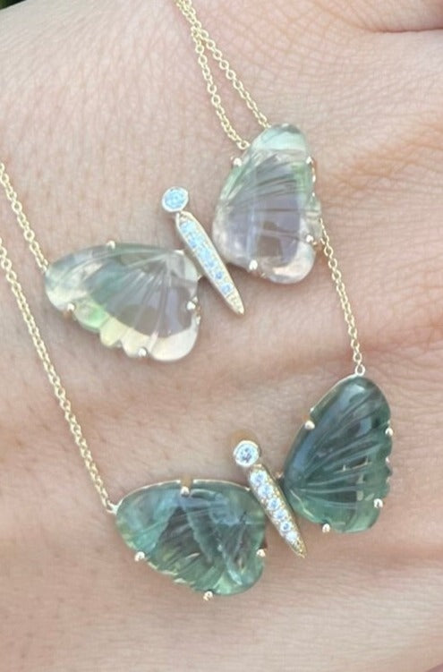 Medium Flourite Butterfly Necklace