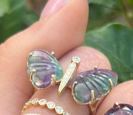 Medium Flourite Butterfly Ring