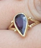 Rubellite Tourmaline Pear Ring