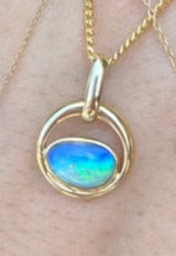 Combo Chain Opal Pendent Necklace