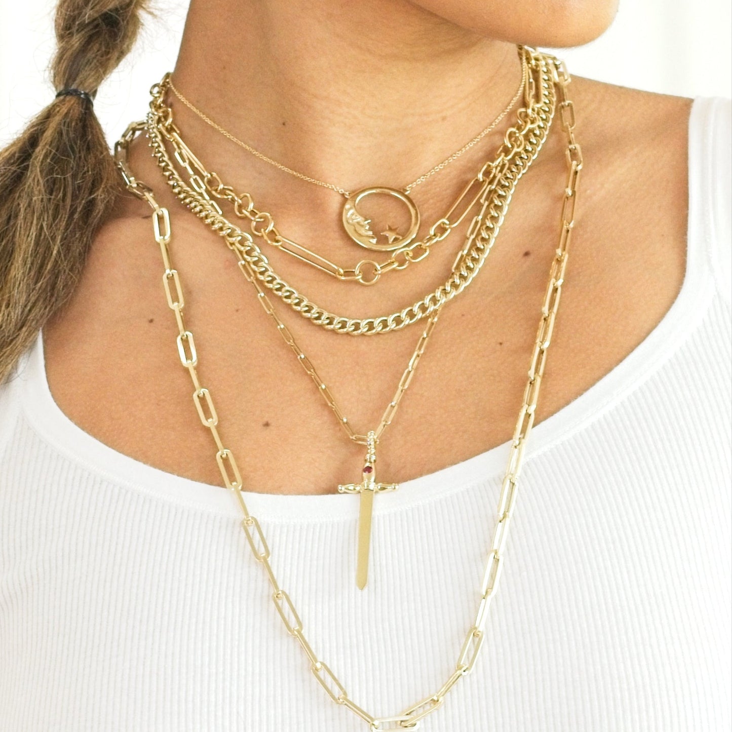 Thick Flat Curb Chain Necklace