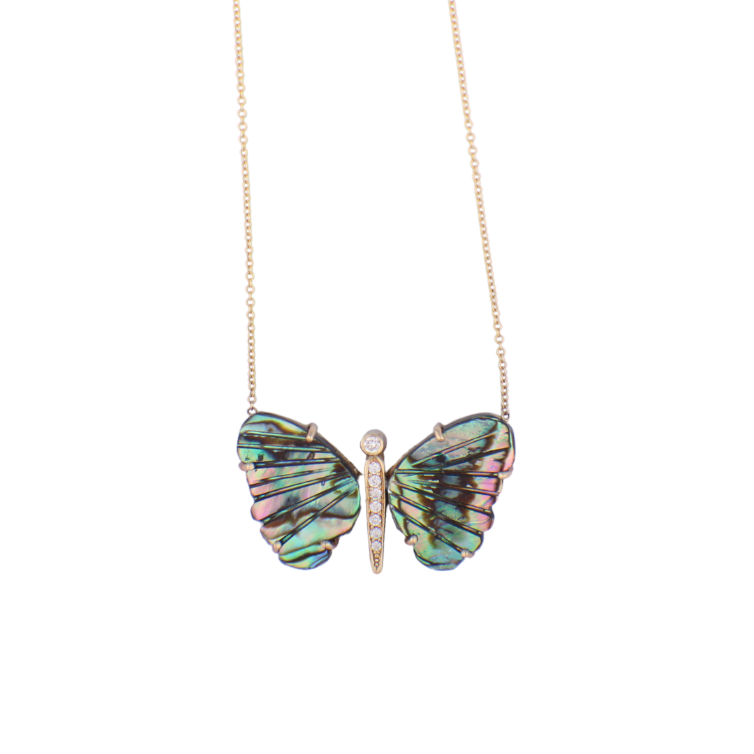 MEDIUM ABALONE BUTTERFLY NECKLACE