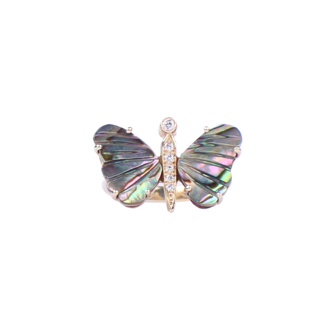 MEDIUM ABALONE BUTTERFLY RING