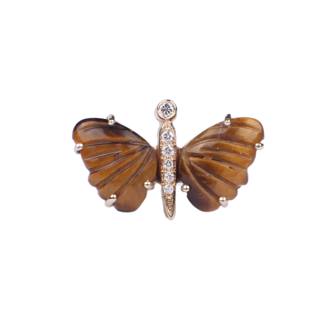 MEDIUM TIGER'S EYE BUTTERFLY RING