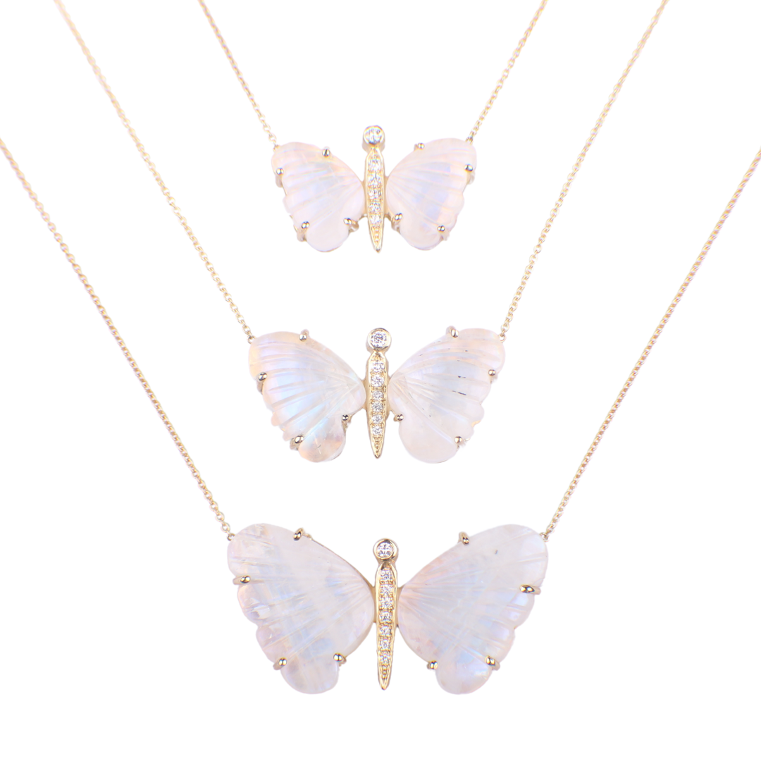 Small Moonstone Butterfly Necklace