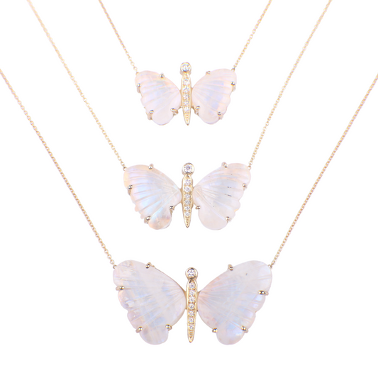 Medium Moonstone Butterfly Necklace