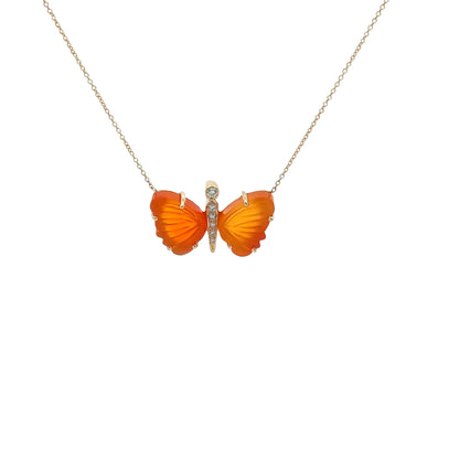 Small Carnelian Butterfly Necklace