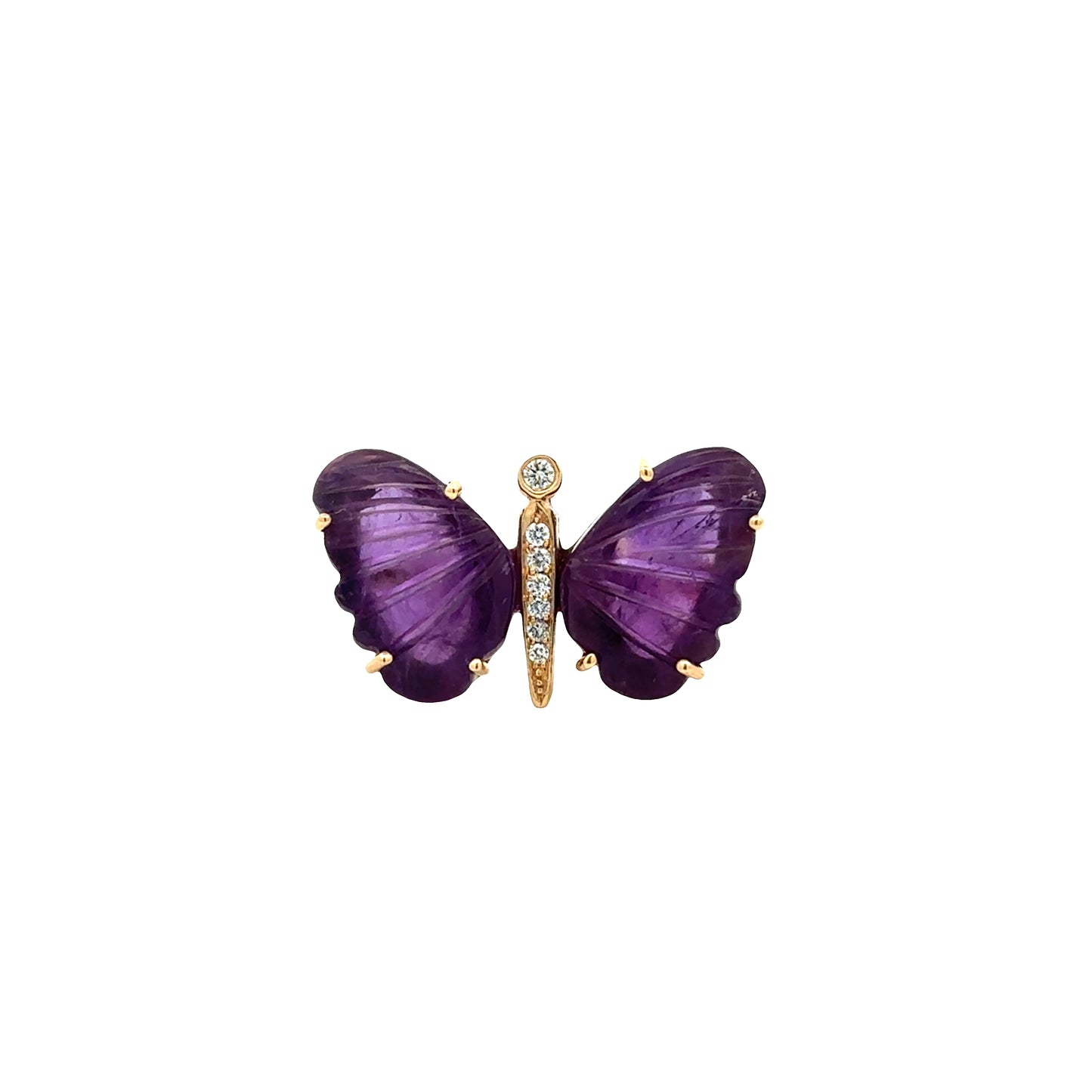 Medium African Amethyst Butterfly Ring