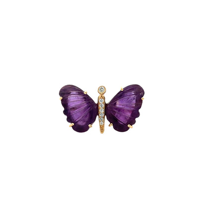 Medium African Amethyst Butterfly Ring
