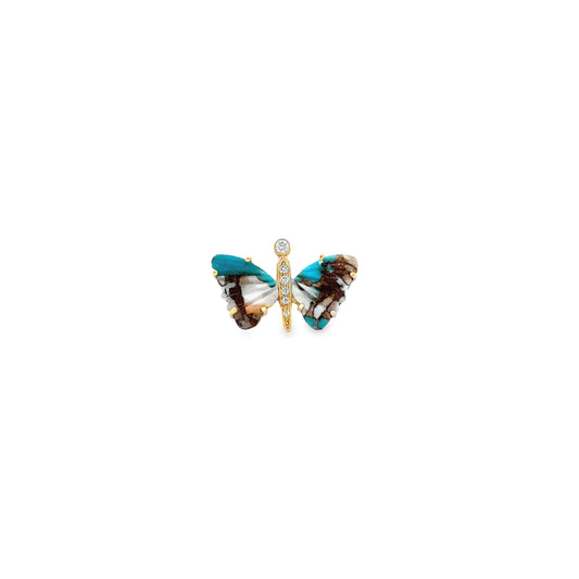 Small Oyster Turquoise Butterfly Ring