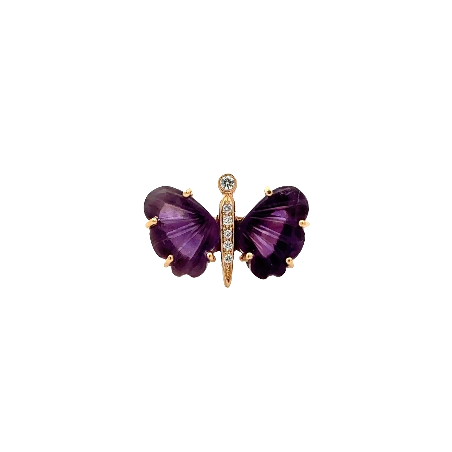 Small African Amethyst Butterfly ring