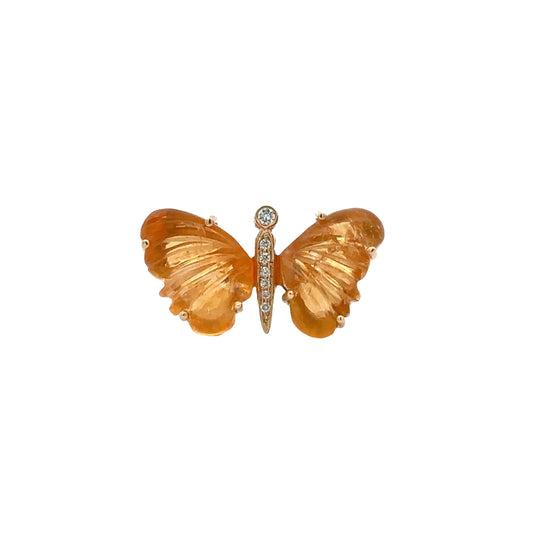 Medium Citrine Butterfly Ring