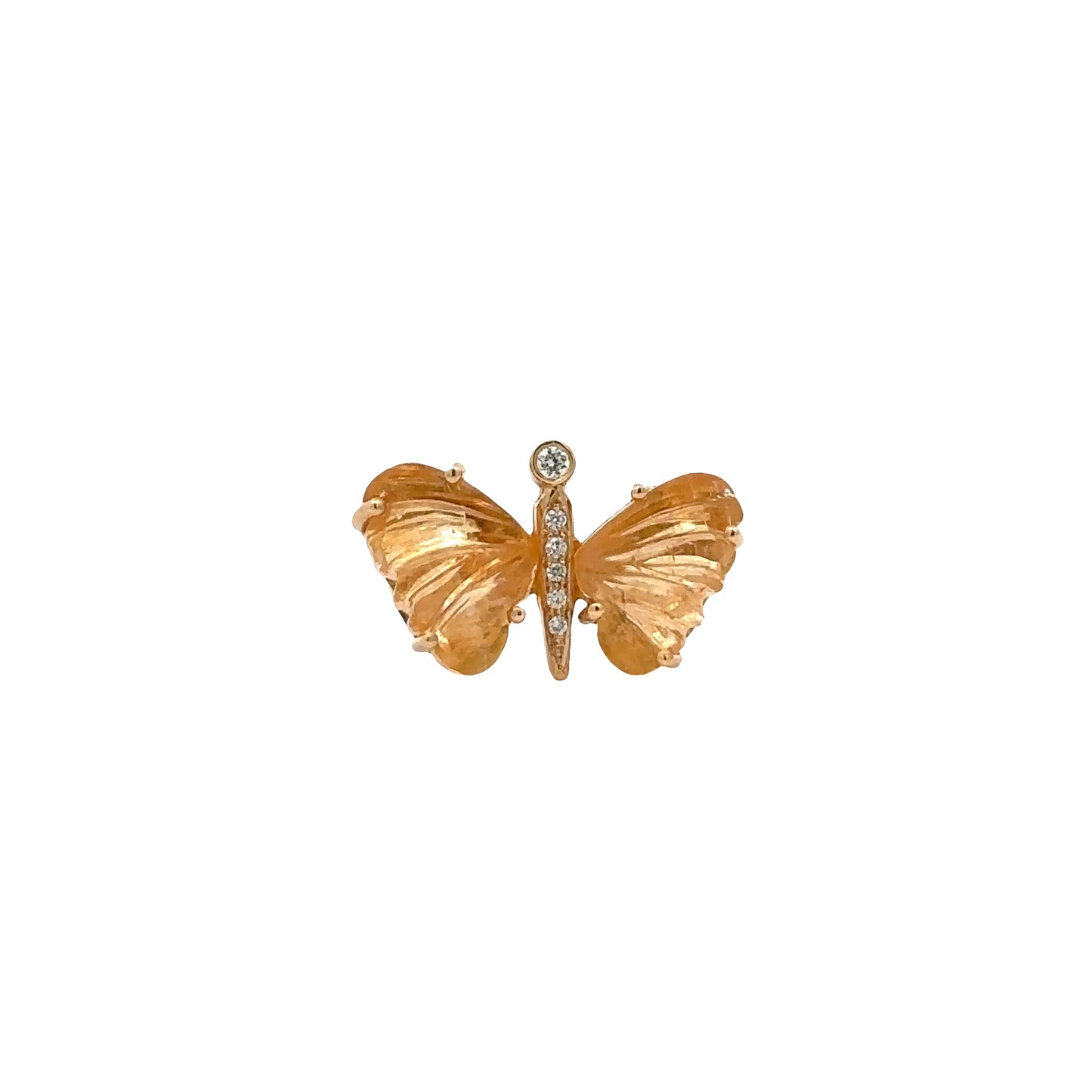 Small Citrine Butterfly Ring