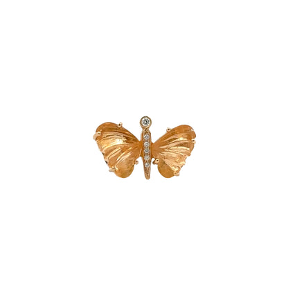 Small Citrine Butterfly Ring